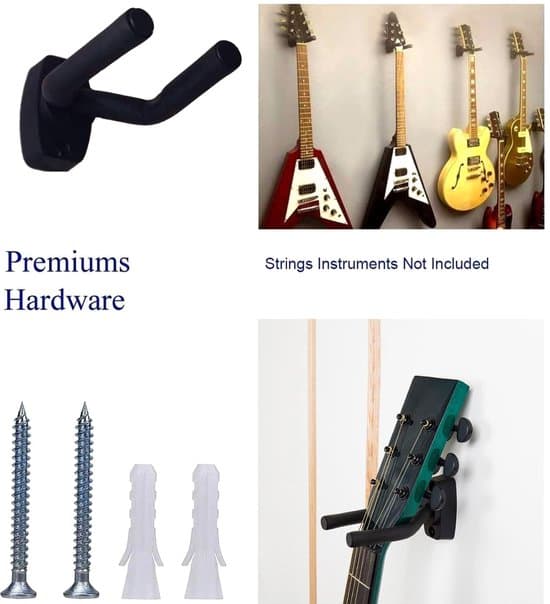 6 lågprofilskrokar, väggkrokar, gitarrställ, ukulelekrokar, gitarrspecifika krokar