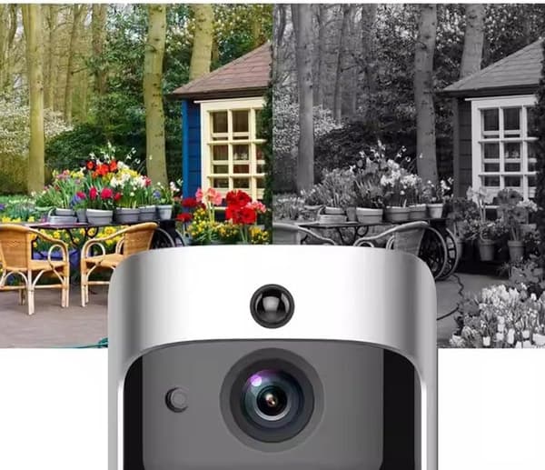 Trådlös videodörrklocka Fullfärgs mörkerseende AI Människodetektering Gratis moln IP65 166° - Vit