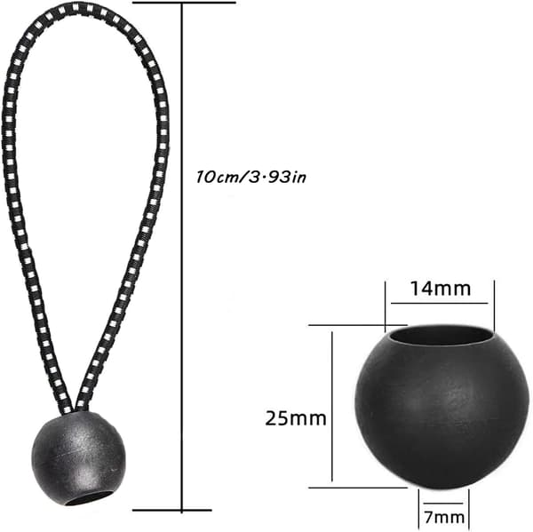 Elastisk gummiboldspænder 10 cm elastisk snor bold presenninger pavilloner campingtelte
