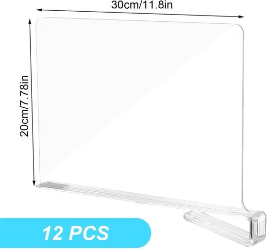 Transparenta Akrylhyllor - Garderobsförvaring - 12-pack