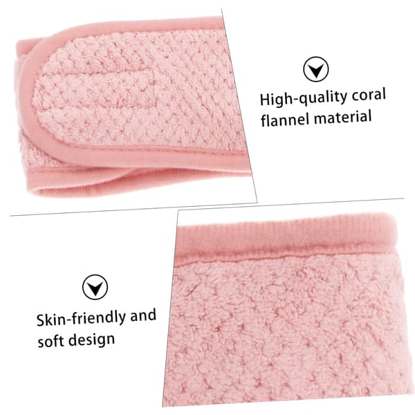 Todelt multifunktionelt makeup-hårbånd til piger, vaskbart hårbånd, ansigtsvask og kropsvask, pink.