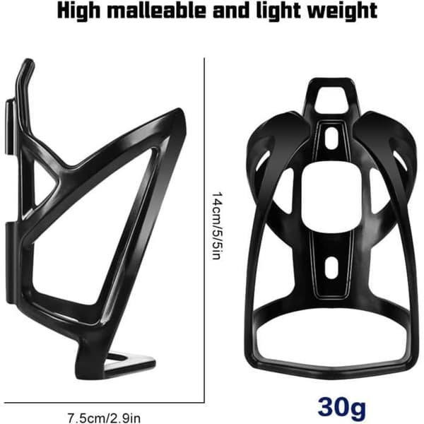 Vandflaskeholder - 2-pak - Polycarbonatmateriale - Letvægt - Sort