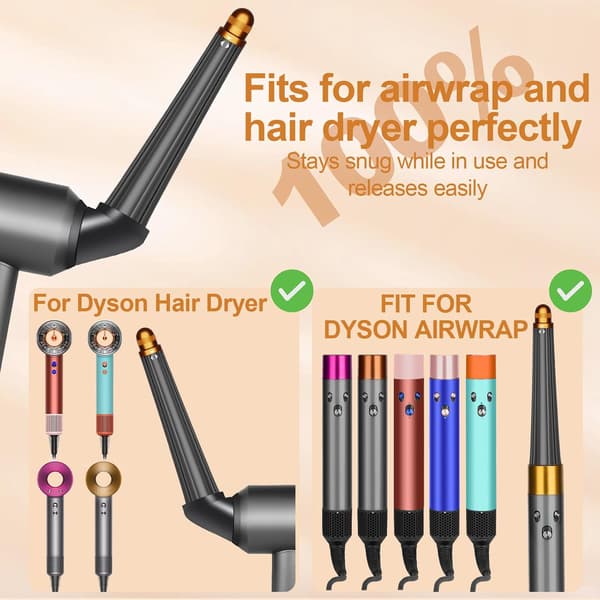 Konisk lang stangtilbehør og adapter til Dyson hårtørrertilbehør.