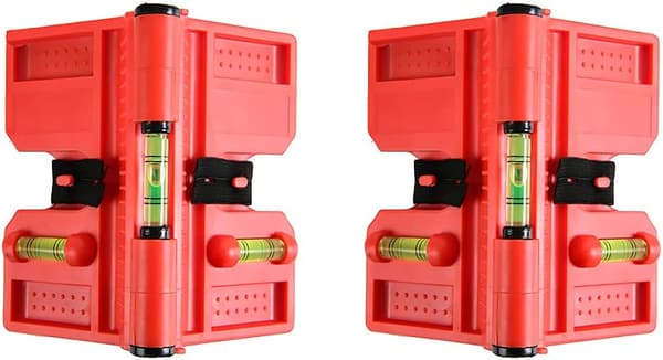 Vaterpas, 2-pak foldbart magnetisk stolpevaterpas, krydskontrol boblevaterpas