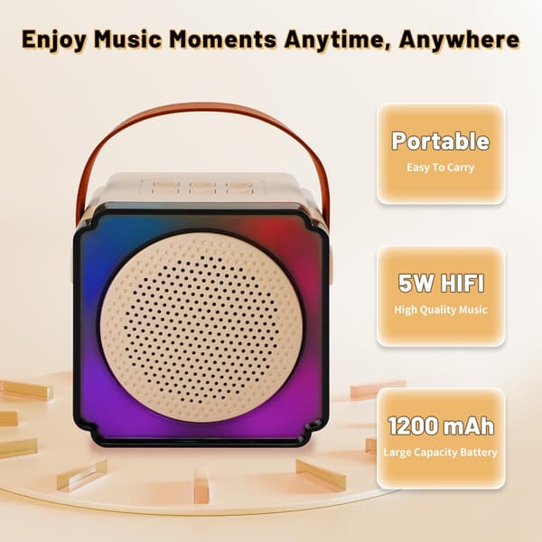 Karaokemaskin Barn Mini med 2 trådlösa mikrofoner