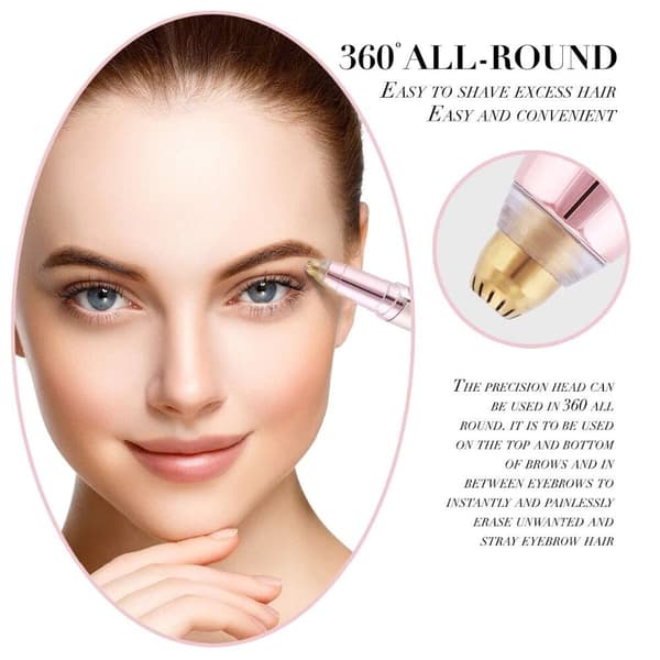 Ansigthårfjerner Flawless Brows Elektrisk Øjenbrynstrimmer Epilator-Hvid