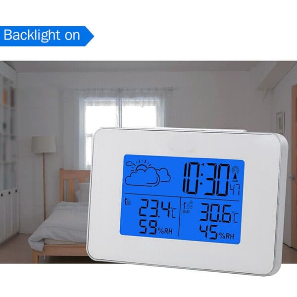 Digital trådlös väderstation klocka inomhus utomhus kalender termometer