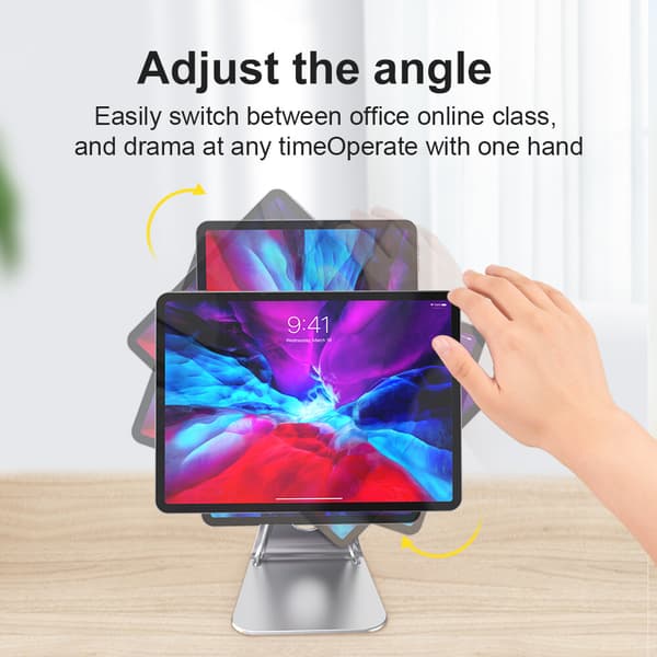 2 stk. L-formet magnetisk bordholder i aluminiumslegering til tablet iPad