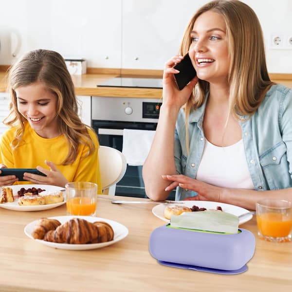 Silikone sugekopservietboks rektangulær holder lilla