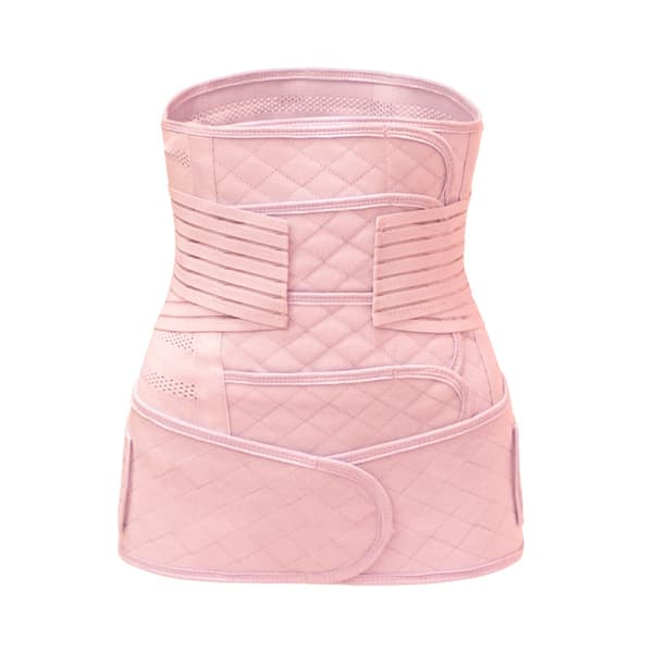 Justerbart, åndbart, elastisk postpartum mavebælte til formning, reparation, 2 stk. - XL (Pink)
