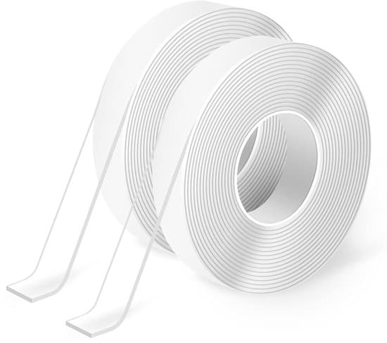 2 rullar 1,5 cm bred x 3 m lång x 2 mm tjock dubbelhäftande mångsidig monteringstejp