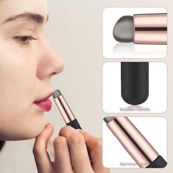 Stykker Silikone Læbebørste til Læbestift og Makeup - Rund Silikonebørste til Læber og Neglekunst