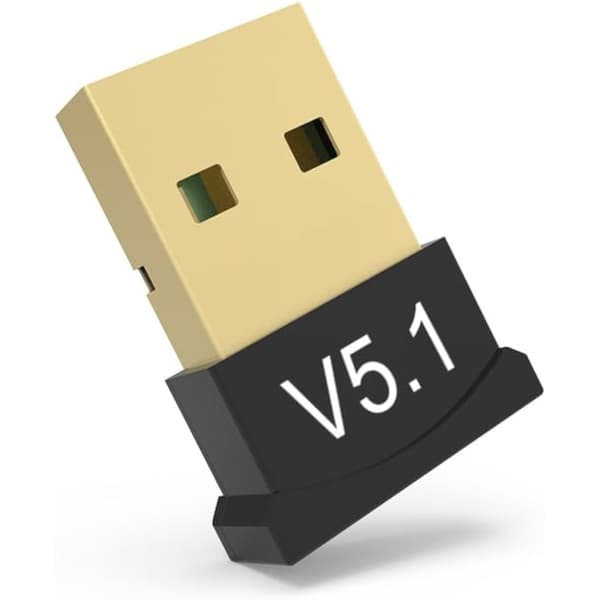 Adapter stöder Bluetooth 5.1 och USB; för datorer/laptops, Windows 11/10/8.1/7/Linux (5.1).
