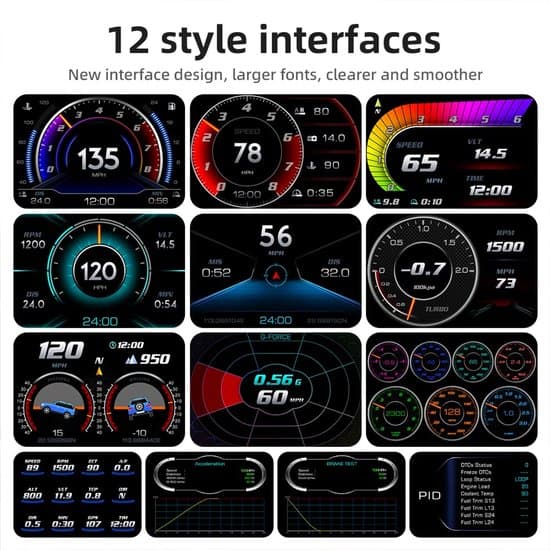 Head-Up Display - Bil speedometer - Køreinformation - OBD2 GPS Dobbelt System