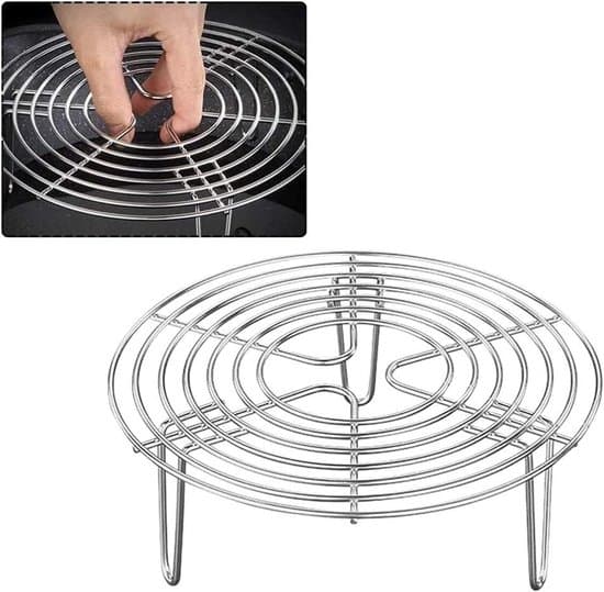Rund dampstativ og kølegitter i rustfrit stål, tilbehør til airfryer og bageplade til ovn i flere mærker