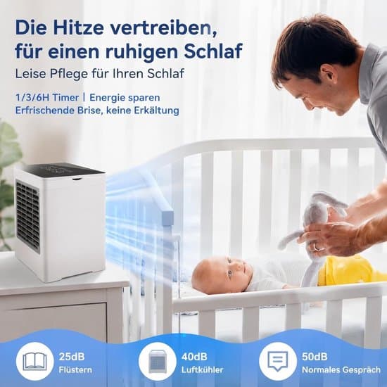Bærbar luftkøler – Stille miniluftkøler – 3 hastigheder – Stor vandbeholder – USB-C