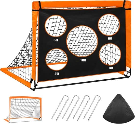 2-i-1 Børnefodboldmål - Pop-up - 120x90x90 cm