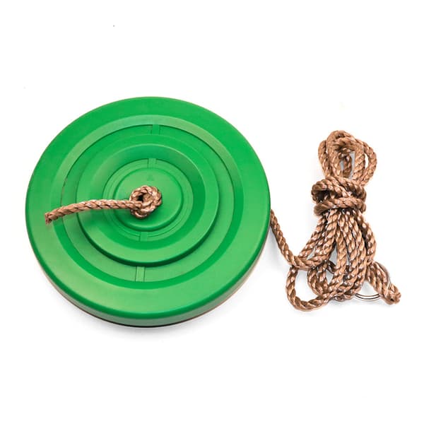 Grön gungbräda för barn, 30 cm diameter, 2 m rep, utomhus trädgårdsleksak