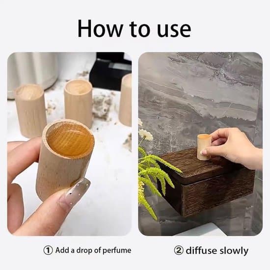 4-delt træ æterisk olie diffuser-aromaterapi-langvarig-25x25x45mm-hjemmekontor bil