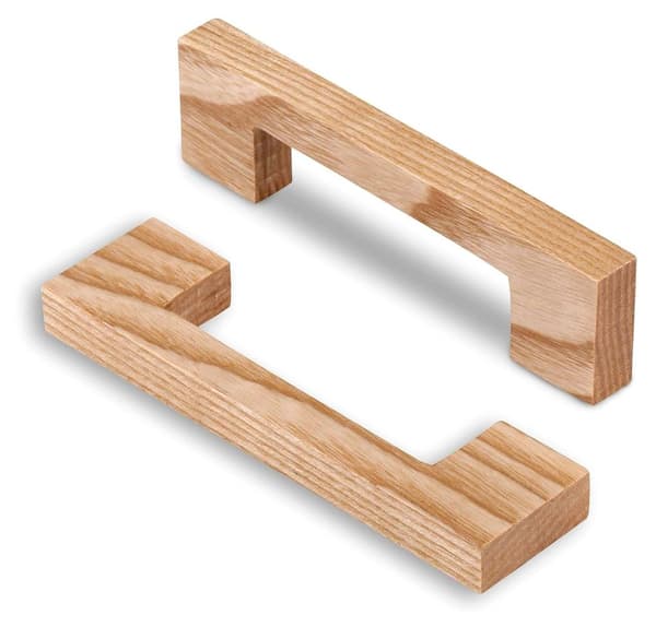 6 træskuffegreb, møbelgreb, 128 mm hulafstand