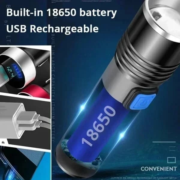 Ladattava LED UV-mustavalotaskulamppu