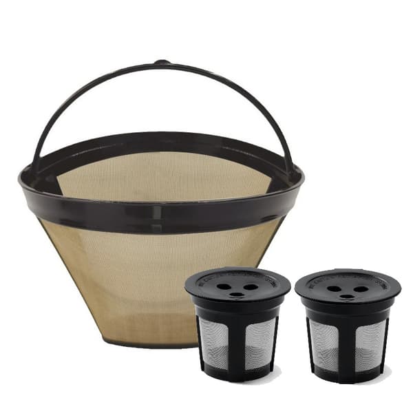 1 genanvendeligt SS-netkaffefilter og 2 kapselkopper til kaffe og te