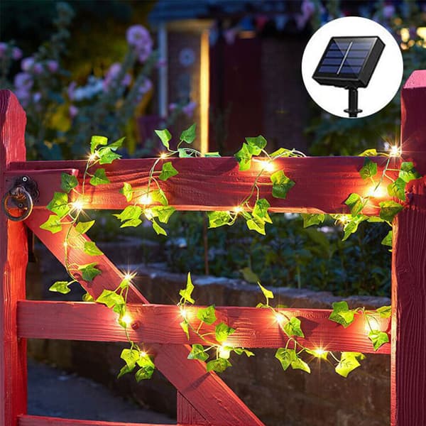 50 LED Efeu Blad Fe Lyskæde Udendørs Have Bryllup
