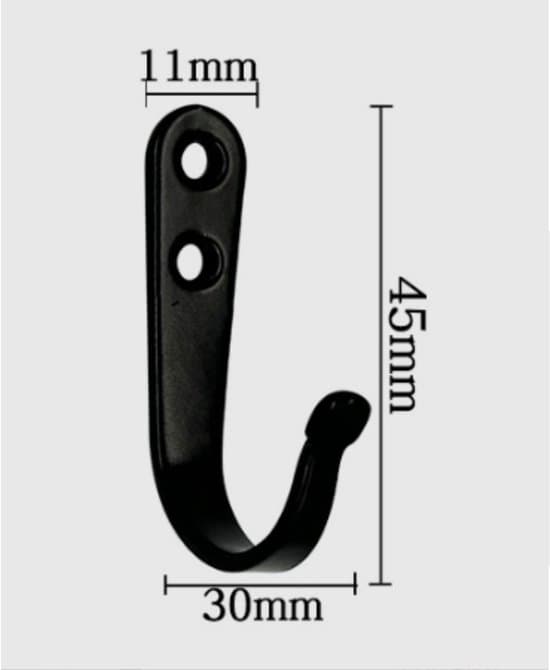 Svarta 30-pack metallväggkrokar 3x4,5 cm