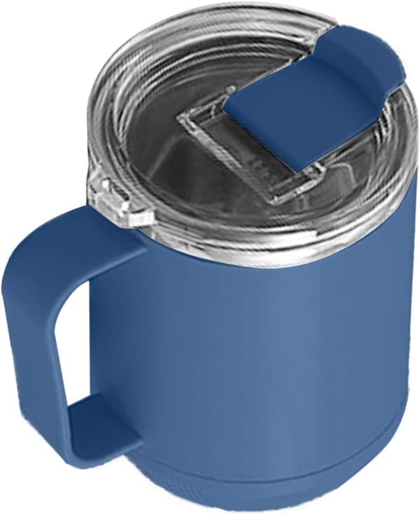 Kaffemugg, 460 ml, innerfoder i 304 rostfritt stål, läckagesäker, elegant och bärbar, lämplig för utomhusaktiviteter (blå).