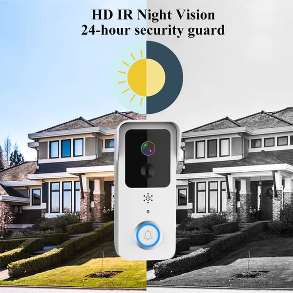 HD video intercom dörrklocka, video ringsignal 5G WiFi, IP54 vattentät dubbla batterier, smart hem