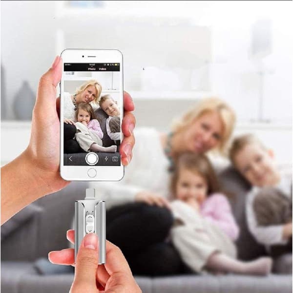 Silver 3-i-1 128GB USB-C flash-enhet, stöder höghastighetsdataöverföring, kompatibel med Micro-USB-gränssnitt, lämplig för mobiltelefoner.