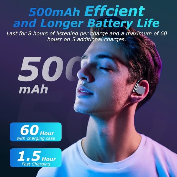 AI realtidsoversættelseshøretelefoner, 144 sprog, Bluetooth 5.4, til iOS/Android.