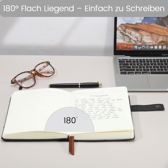 A5 foret hardcover PU læder notesbog (100 sider, trykknap, beige papir)