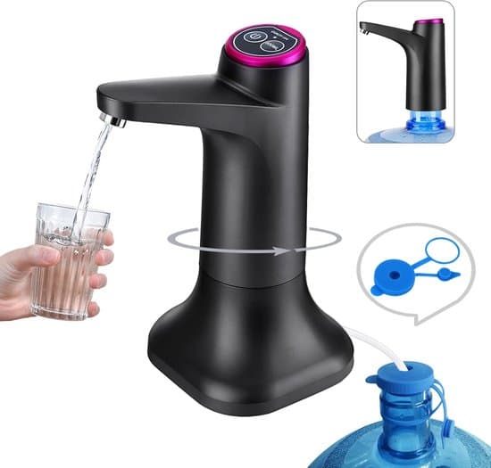 Vattenpump, Vattenflaskpump, Elektrisk Dricksvattenpump, 5 Gallon Vattenpump, USB-C Laddning, Vattendispenser, Campingutrustning, Kök, Svart