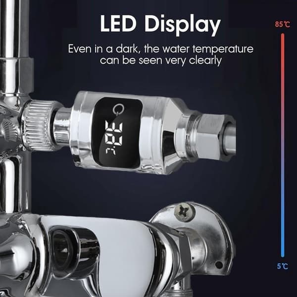 LED Digital Duschvattentermometer Temperaturdisplay i realtid