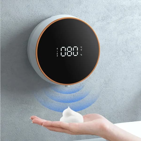 Smart Digital Display Sensor Tvåldispenser Badrumsskum Väggmonterad Gel