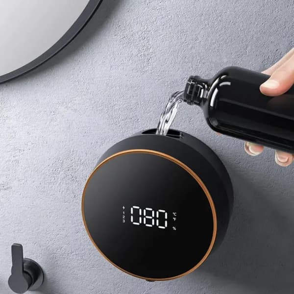 Smart Digital Display Sensor Tvåldispenser Badrumsskum Väggmonterad Gel