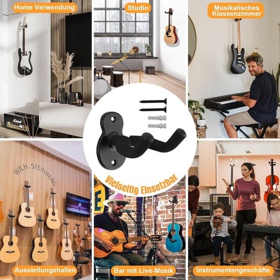 delar metallgitarrhållare - väggfäste för gitarrer, basar, akustiska gitarrer, mandola, banjo, ukuleles gitarrväggfäste