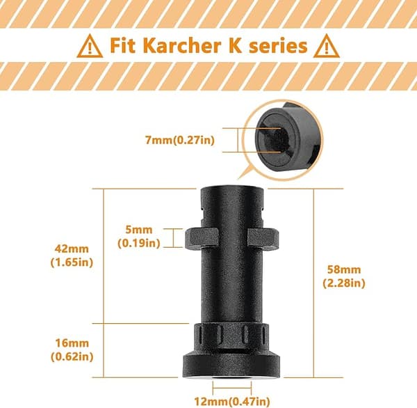 Højtryksrenserpistoladapter, 1/4\" lynkobling, til K2-K7.