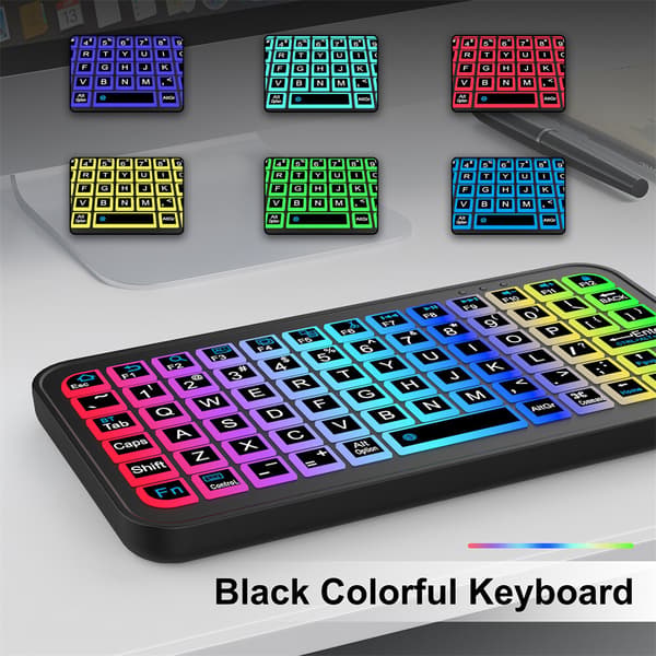 Mini trådløst tastatur Bluetooth-telefoner tablets farvebaggrundsbelysning