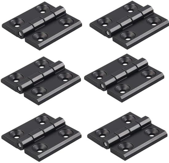 Sorte zinklegeringshængsler - velegnet til døre - 6-pak - 40 x 40 mm