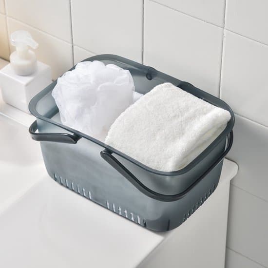 Stor bärbar duschkorg i plast för studentrum och kök