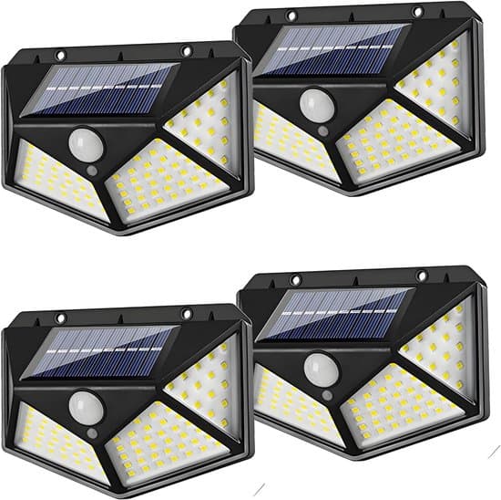 Solarvägglampa - Rörelsesensor - Svart