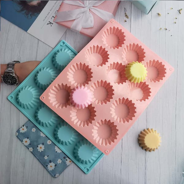 3 stk. 12-kops silikone mini muffinform cupcakeform småkager æggetærter bagekageform