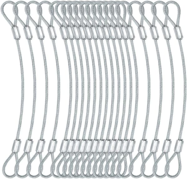 2 mm rustfrit stålkabeløje kort reb, rustfrit stålwire, stålwire, gummibelagt stålwire, 30 cm - sølv