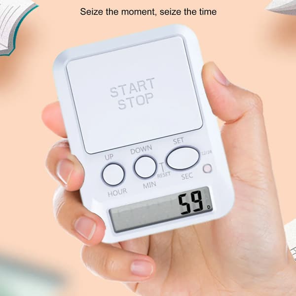 Studietimer, nedtællingstimer, buzzertimer, lystimer, ur, multifunktionel elektronisk timer, sød digital timer, velegnet