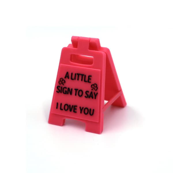 Valentinsdag Mini Skilt Plade, Jeg Elsker Dig - Pink