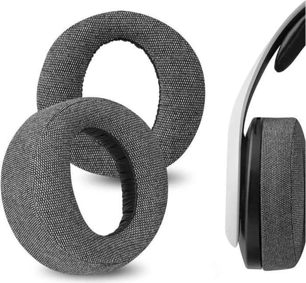 Komfortable linned erstatningsørepuder til Sony PlayStation 5 Pulse 3D trådløst headset, PS5 Pulse 3D grå
