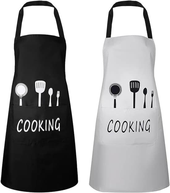 2-pack Unisex Vattentäta Köksförkläden, Justerbart Kock- och Grillförkläde