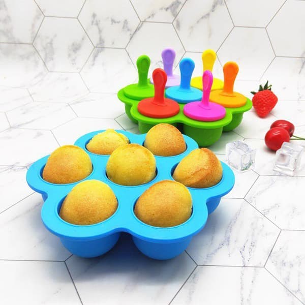 Cell Silikon Mini Isglassform Glassboll Lolly Maker Popsicle Form DIY Blå